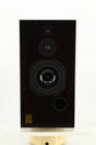 Front view of a used Harbeth Super HL5 Plus Standmount Speakers in Tiger Ebony finish 
