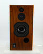 Front view of a used Harbeth Super HL5 Plus 40th Anniversary Standmount Speaker in a walnut finish