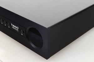 Front right corner view of a used Heed Abacus DAC in Black finish