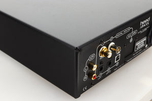 Rear left corner view of a used Heed Abacus DAC in Black finish