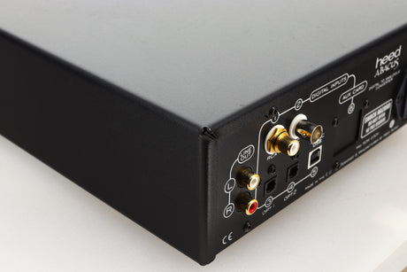 Rear left corner view of a used Heed Abacus DAC in Black finish