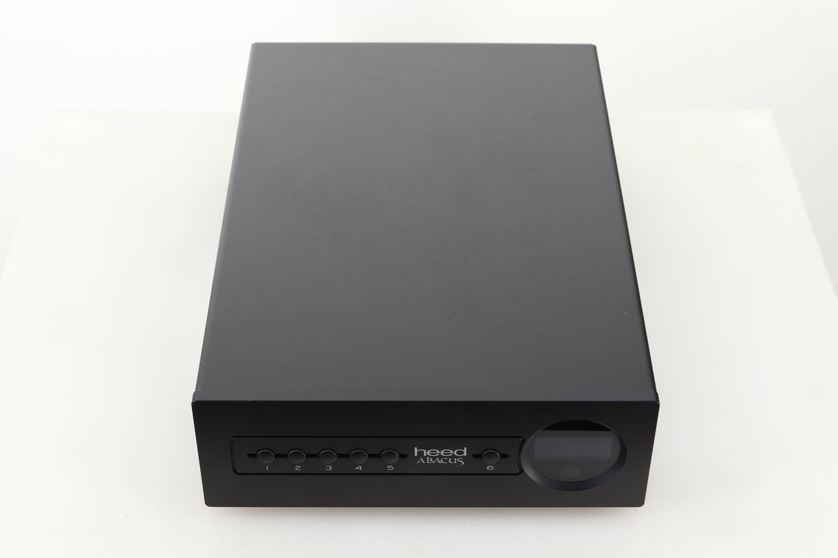 Top view of a used Heed Abacus DAC in Black finish