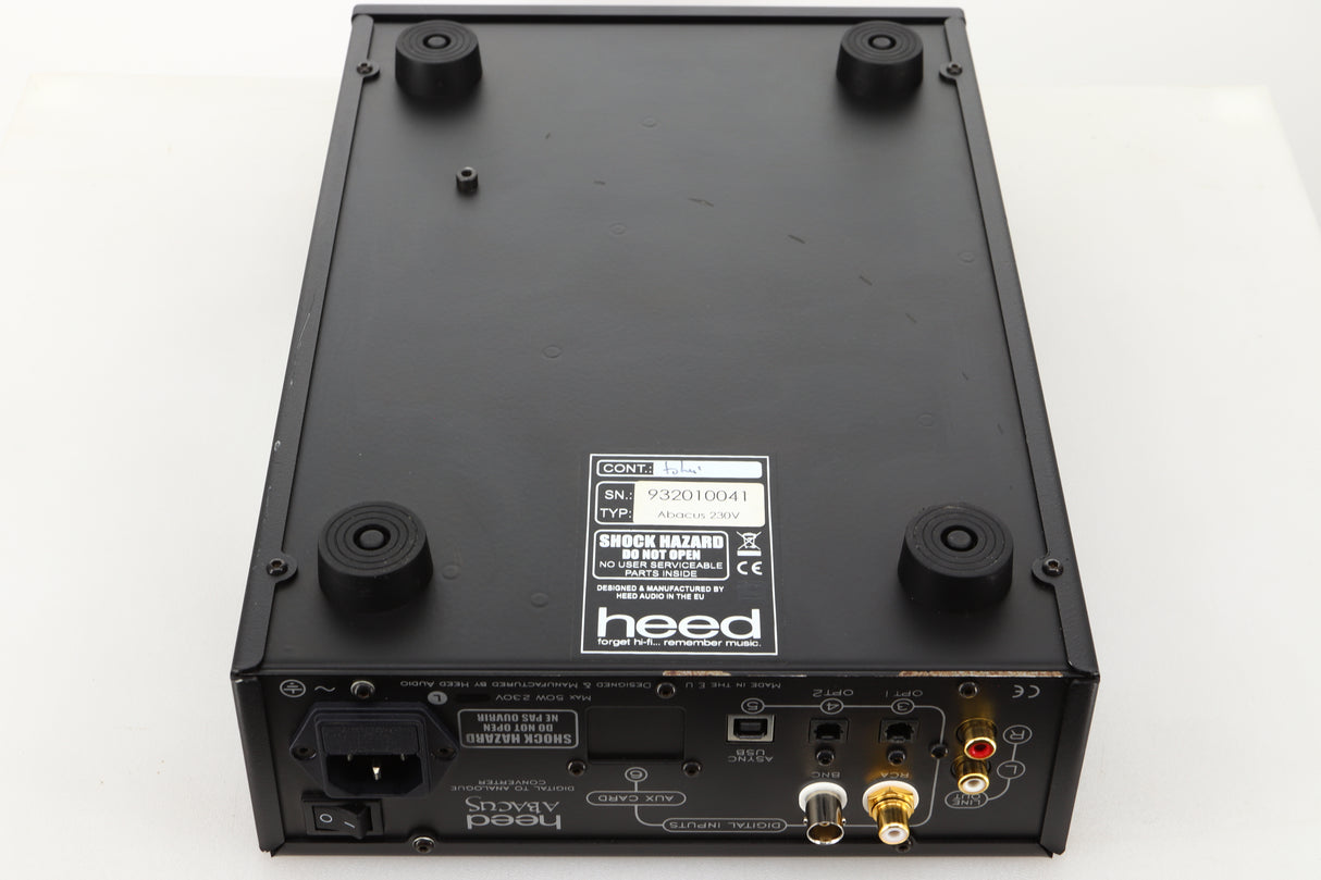 Underside view of a used Heed Abacus DAC in Black finish