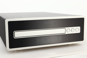 Close up view of a used Heed Thesis Delta CD Transport in Black finish showing the fascia