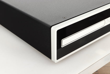 Front left corner view of a used Heed Thesis Delta CD Transport in Black finish