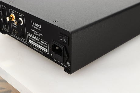 Rear right corner view of a used Heed Thesis Delta CD Transport in Black finish