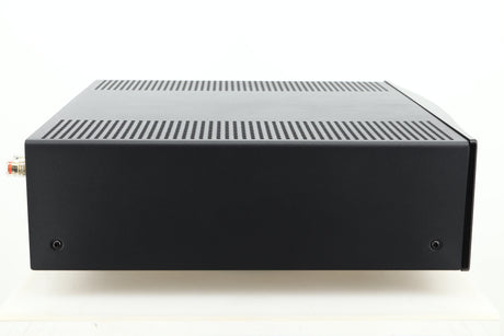 Side view of a used Hegel H400 Streaming Amplifier in Black finish 