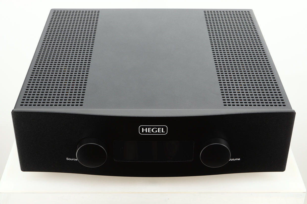 Top view of a used Hegel H400 Streaming Amplifier in Black finish 