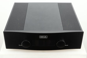 Top view of a used Hegel H400 Streaming Amplifier in Black finish 