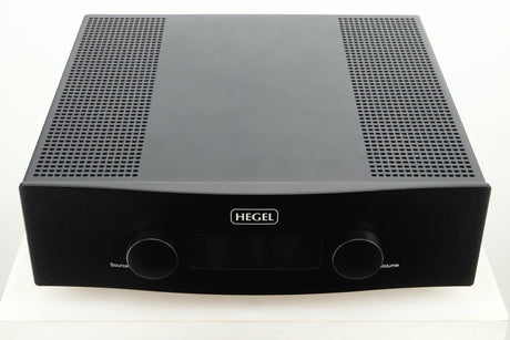 Top view of a used Hegel H400 Streaming Amplifier in Black finish 