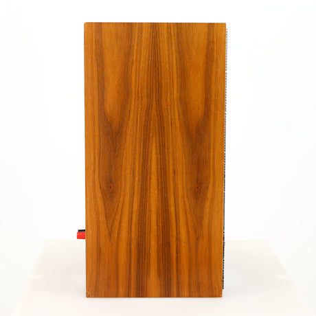 Left side view of a used Heybrook HP2 Standmount Speaker in a teak finish