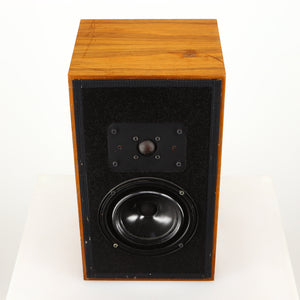 Top of a used Heybrook HP2 Standmount Speaker in a teak finish