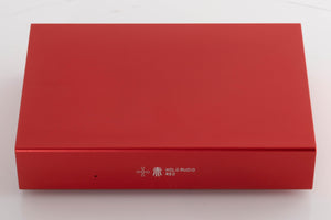 Top of a used Holo Audio Red Network Streamer in a Red finish