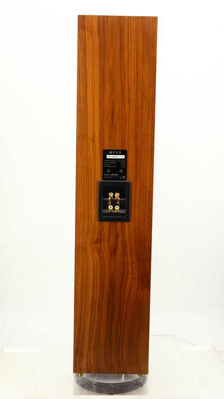 Rear view of a used Icon Audio MFV3 Floorstanding Speaker in a rosewood vinyl finish
