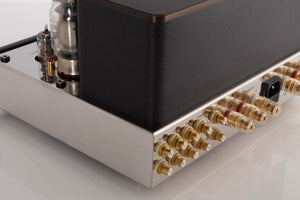 Rear left corner view of a used Icon Audio Stereo 40i Integrated Valve Amplifier
