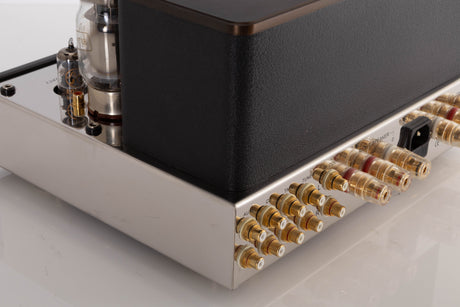 Rear left corner view of a used Icon Audio Stereo 40i Integrated Valve Amplifier