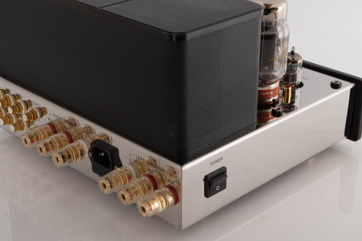 Rear right corner view of a used Icon Audio Stereo 40i Integrated Valve Amplifier
