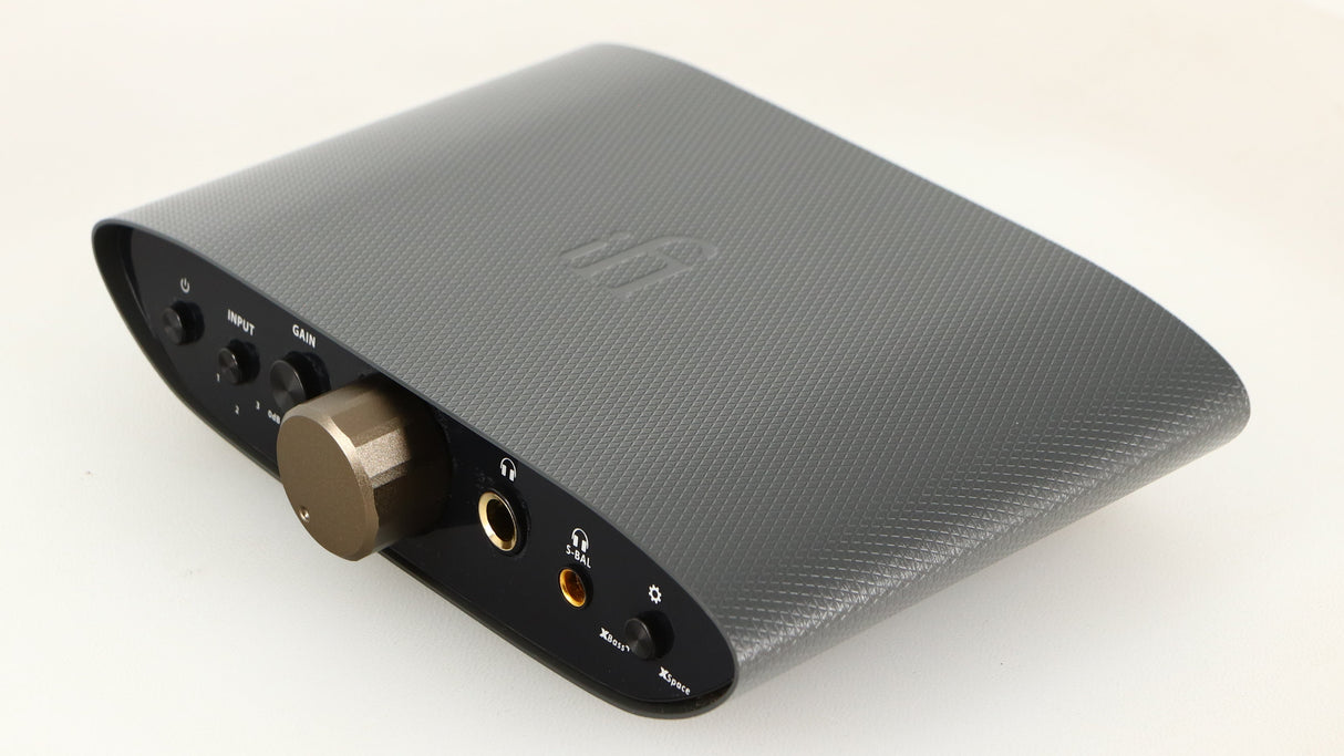 Front right corner of a used iFi Audio Zen Air Can Headphone Amplifier