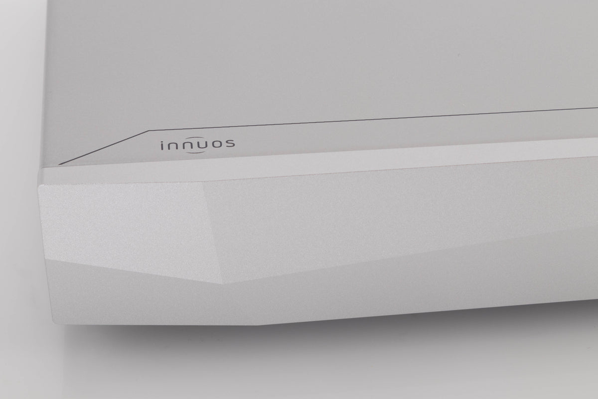 Close up view of a used Innuos Pulse Network Music Player in Silver