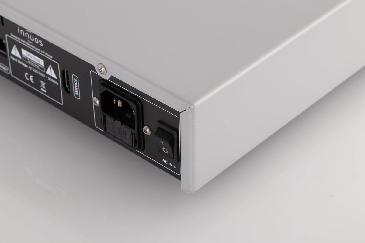 Rear right corner view of a used Innuos Pulse Network Music Player in Silver