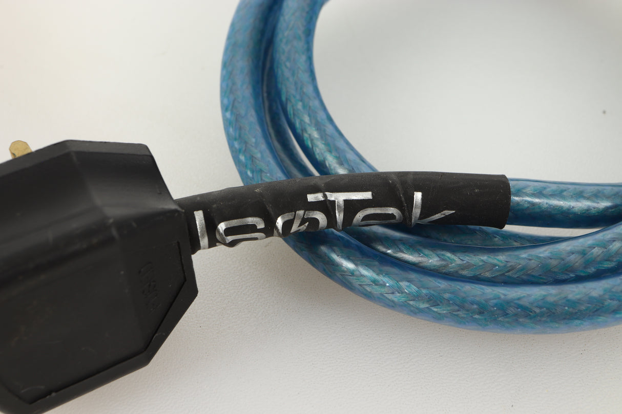 Close up view of a used Isotek Elite High Performance Power Cord 1.5m