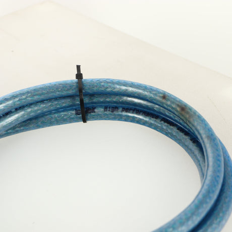 Close up of a used Isotek Elite High Performance Power Cord 1.5m showing brown making on sheathing