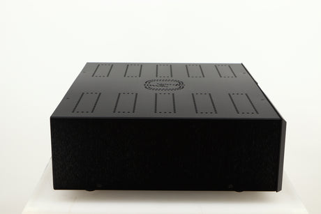 Left side view of a used Isotek Nova Mains Conditioner in a black finish