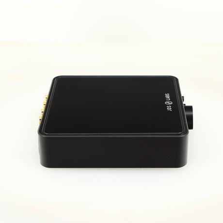Left side view of a used JDS Labs Atom Headphone Amplifier in a black finish