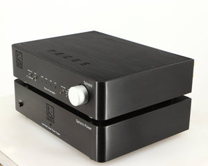 Front right corner of a used Keces Sphono Phonostage in a black finish