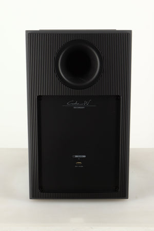 Rear view of a used KEF Coda W Active Standmount Speaker in Dark Titanium finish