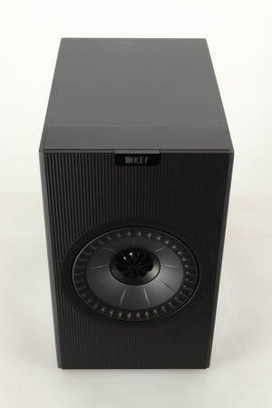 Top view of a used KEF Coda W Active Standmount Speaker in Dark Titanium finish