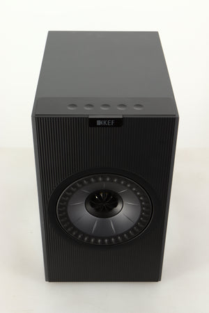 Top view of a used KEF Coda W Active Standmount Speaker in Dark Titanium finish