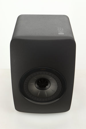 Top view of a used KEF LS50 Black Edition Standmount Speaker