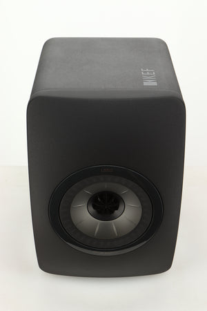 Top view of a used KEF LS50 Black Edition Standmount Speaker
