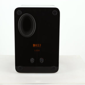 Rear view of a used KEF LS50 Standmount Speaker in a black gloss finish
