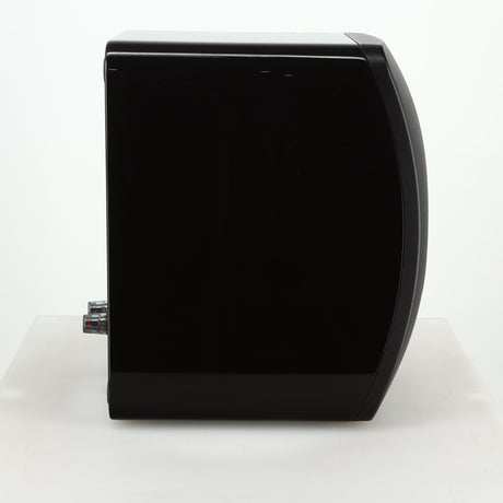 Left side view of a used KEF LS50 Standmount Speaker in a black gloss finish