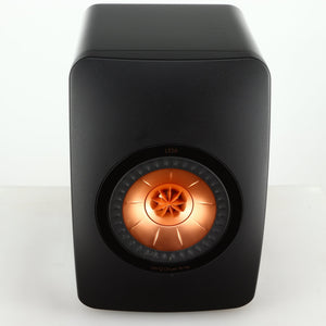 Top view of a used KEF LS50 Standmount Speaker in a black gloss finish