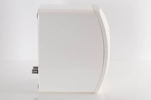 Left side view of a used KEF LS50 Standmount Speaker in a White finish