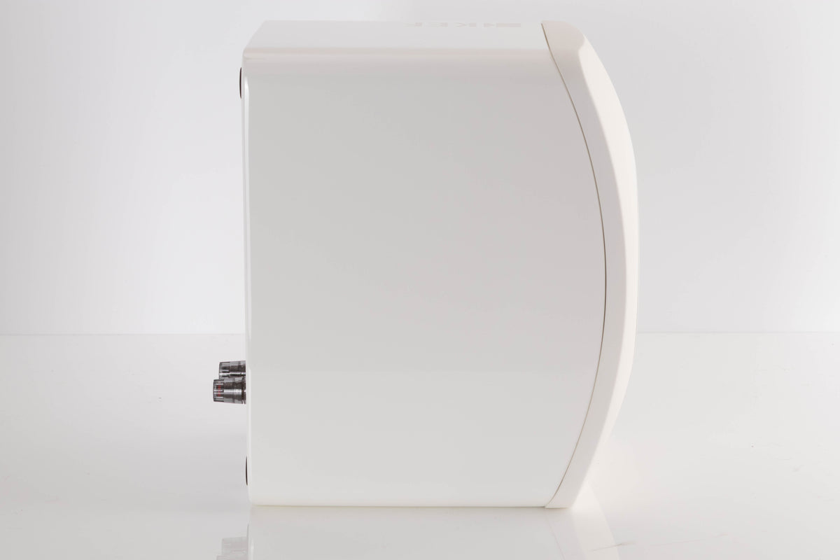 Left side view of a used KEF LS50 Standmount Speaker in a White finish