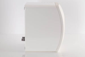 Left side view of a used KEF LS50 Standmount Speaker in a White finish