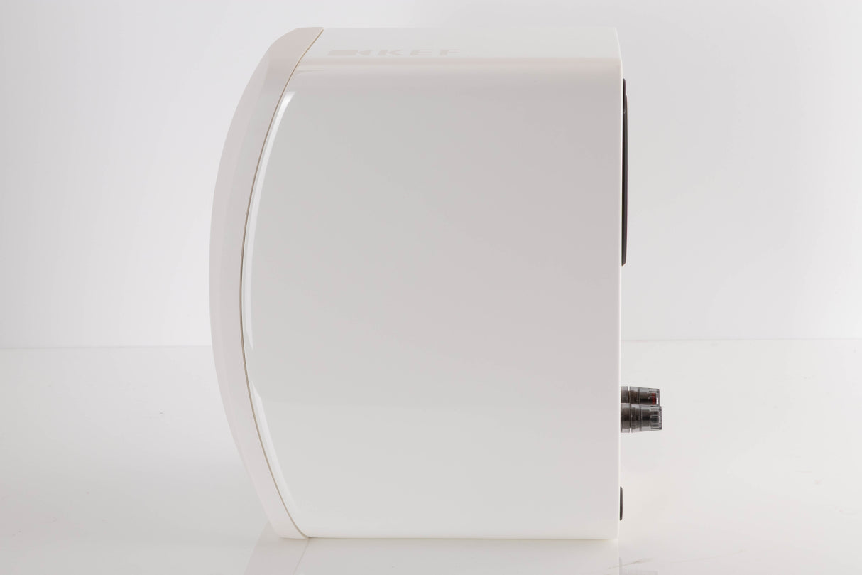 Right side view of a used KEF LS50 Standmount Speaker in a White finish