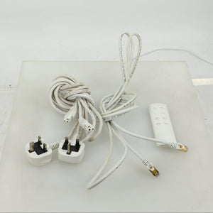 2x Mains Cables, Remote and Etehrnet Cable for a used KEF LSX Standmount Speaker W/ Stand