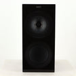 Front view of a used KEF R3 Meta Standmount Speaker in a black gloss finish