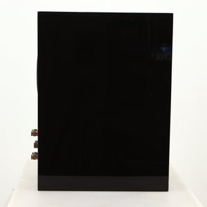 Left side of a used KEF R3 Meta Standmount Speaker in a black gloss finish