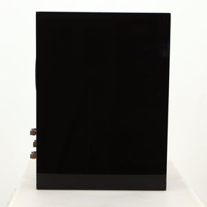 Left side view of a used KEF R3 Meta Standmount Speaker in a black gloss finish