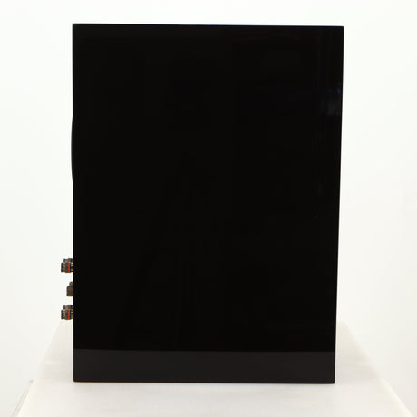 Left side view of a used KEF R3 Meta Standmount Speaker in a black gloss finish