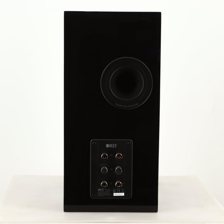 Rear of a used KEF R3 Meta Standmount Speaker in a black gloss finish