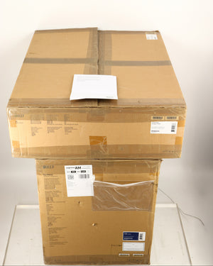 Boxes for used KEF R3 META Standmount Speakers W/ Stands in an indigo gloss finish showing Manual