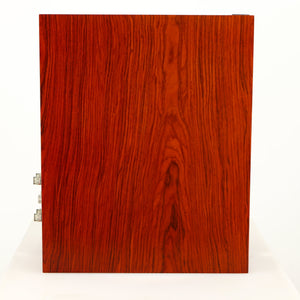 Left side view of a used KEF R300 Standmount Speaker in a rosewood finish