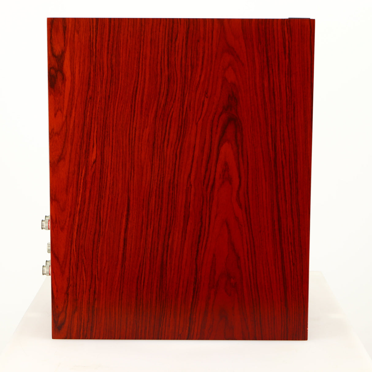 Left side view of a used KEF R300 Standmount Speaker in a rosewood finish